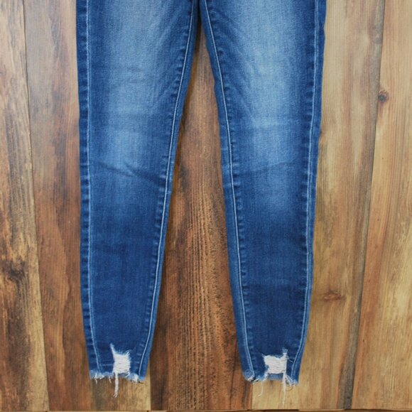 KanCan High Rise Dark Ripped Hem Skinny Jeans 25  -mw9f - Picture 3 of 6